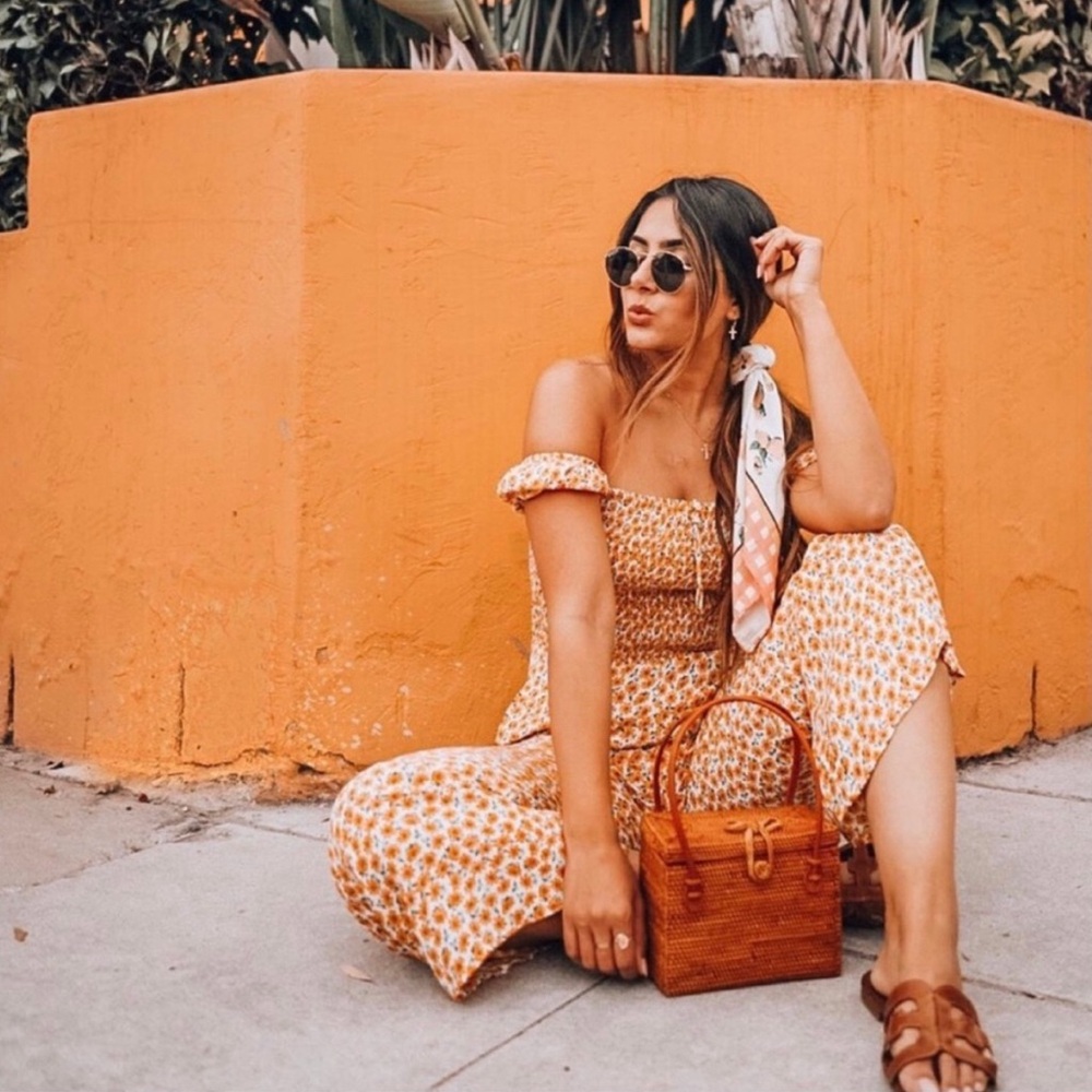 Faithfull the Brand Anthropologie Laszlo Smocked Jumpsuit Small